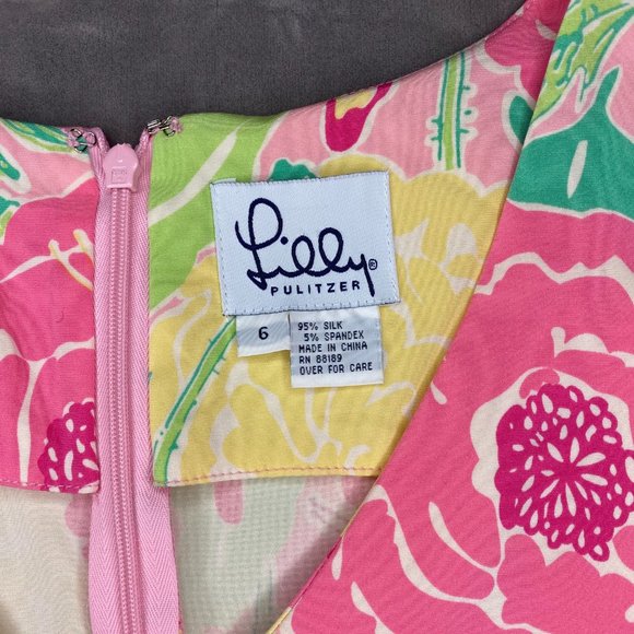 Lilly Pulitzer Floral Stretch Silk Sheath - Picture 5 of 5
